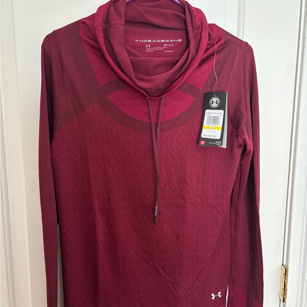 Under Armour Berry Red Threadborne Hoodie NWT women’s medium